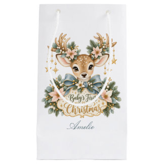 Bolsa De Regalo Pequeña Babys erstes Weihnachten mit süßem Rehkitz