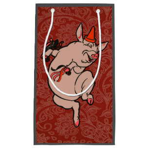 Bolsa De Regalo Pequeña Bailando con danza de antigüedades de cerdo
