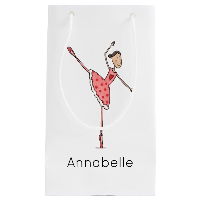 Bolsa De Regalo Pequeña Bailarina de ballet personalizada (Anverso)