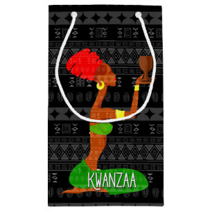 Bolsa De Regalo Pequeña Bailarinas de Kwanzaa y la Copa de la Unidad Afric