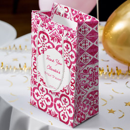 Bolsa De Regalo Pequeña Baldosas mágicas Fuchsia Majolica personalizadas