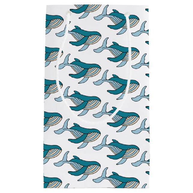 Bolsa De Regalo Pequeña Ballena Cute Blue Boys (Anverso)