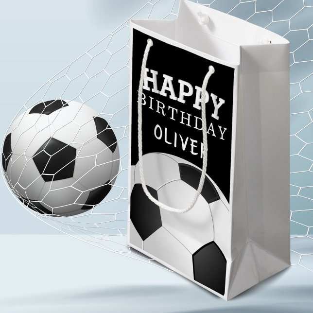 Bolsa De Regalo Pequeña Balón de fútbol nombre niño de cumpleaños feliz (Subido por el creador)