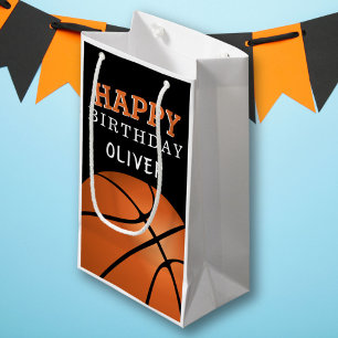 Bolsa De Regalo Pequeña Baloncesto Deportes Feliz Cumpleaños
