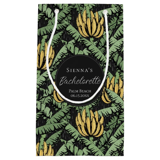 Bolsa De Regalo Pequeña Banana negra tropical deja Bachelorette (Anverso)