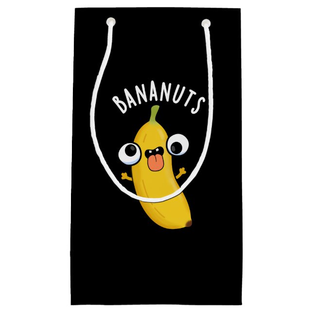 Bolsa De Regalo Pequeña Bananus Graciosa Loca Fruta Bananera Pun Dark BG (Anverso)