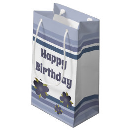 Bolsa De Regalo Pequeña Banda azul y bolsita floral de regalo pequeño