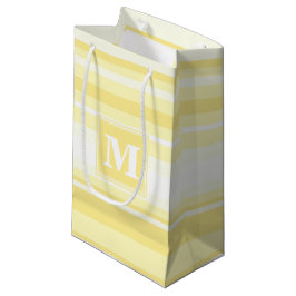 Bolsa De Regalo Pequeña Bandas amarillas de limón monogramo