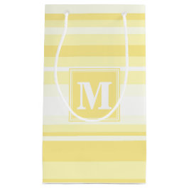 Bolsa De Regalo Pequeña Bandas amarillas de limón monogramo