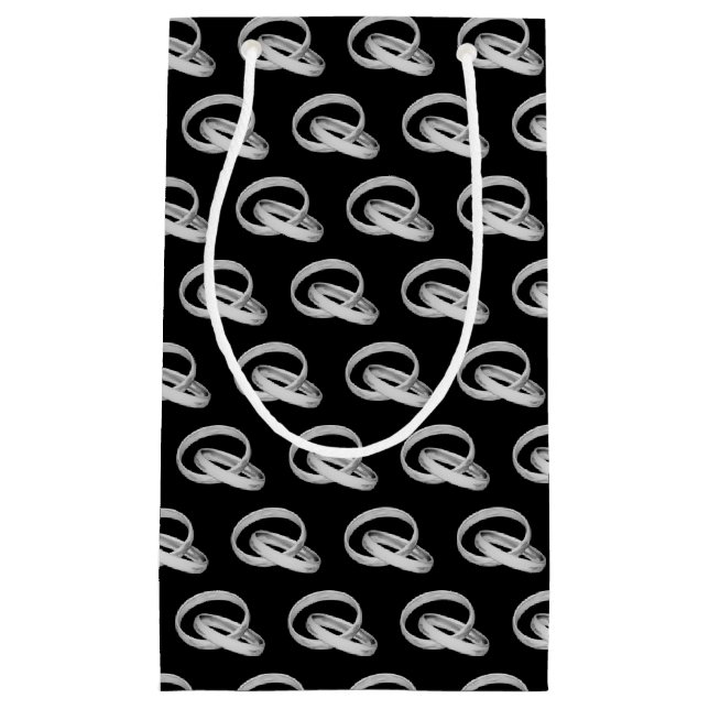 Bolsa De Regalo Pequeña bandas de boda de plata conectadas (Anverso)