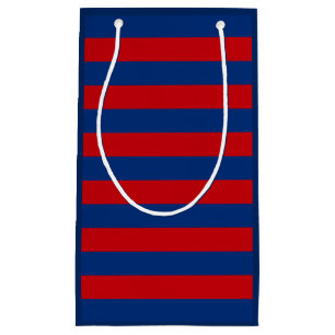 Bolsa De Regalo Pequeña Bandas horizontales rojas y azules de moda