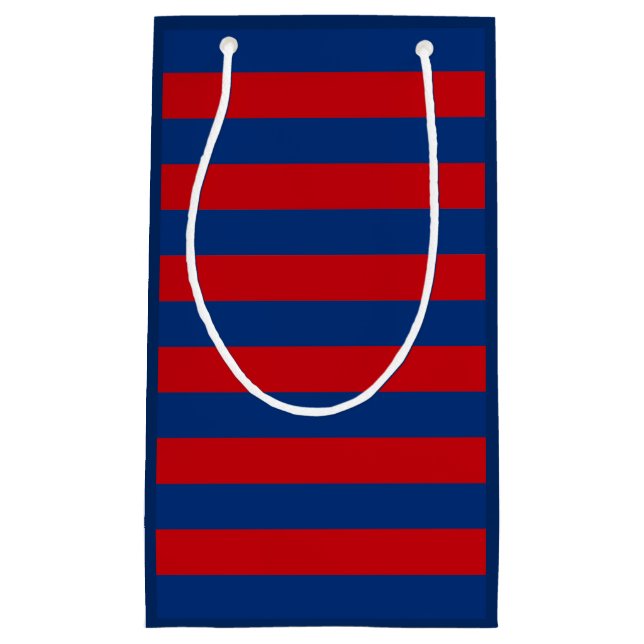 Bolsa De Regalo Pequeña Bandas horizontales rojas y azules de moda (Anverso)