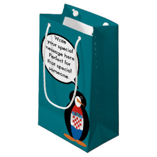 Bolsa De Regalo Pequeña Bandera croata Pingüino Ms Personalizado 
