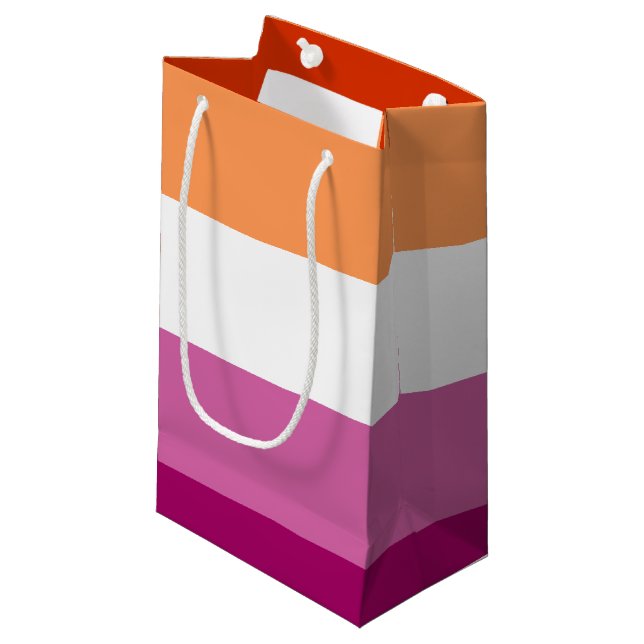 Bolsa De Regalo Pequeña Bandera del Orgullo Lesbiano LGBTQ (Angulo Anverso)