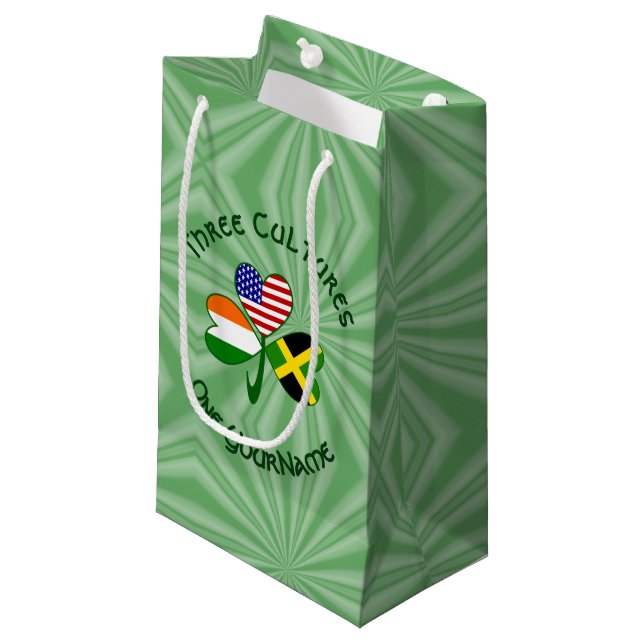 Bolsa De Regalo Pequeña Bandera Shamrock jamaiquina irlandesa norteamerica (Angulo Anverso)