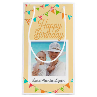 Bolsa De Regalo Pequeña Banderín de cumpleaños para niños Foto personaliza