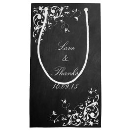 Bolsa De Regalo Pequeña Bañones Blancos En El Boda De Chalkboard