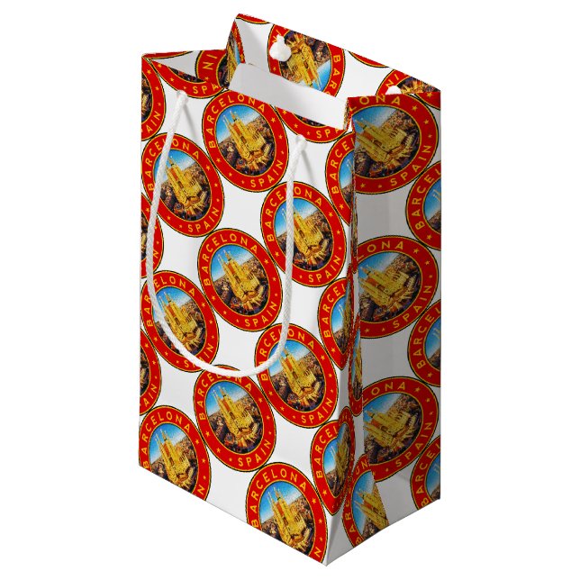 Bolsa De Regalo Pequeña Barcelona, Spain, circle, red (Angulo Anverso)