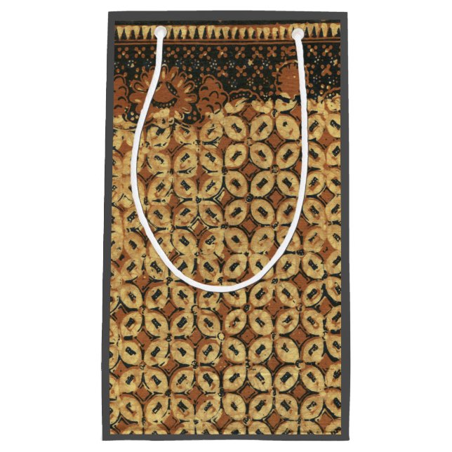 Bolsa De Regalo Pequeña Batik Earthy Coffee Bean Elegante Rustic Rugged (Anverso)
