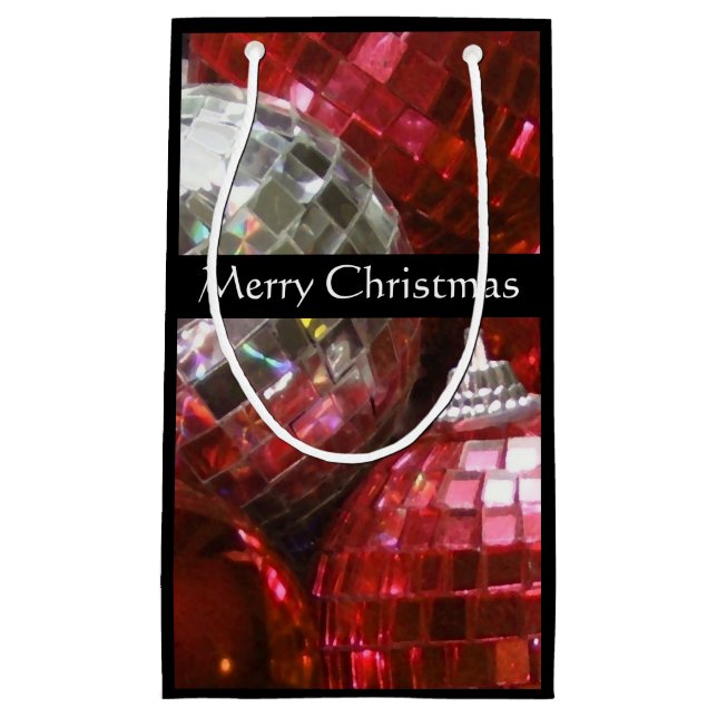 Bolsa De Regalo Pequeña Baudibles rojos Feliz Navidad negro pequeño (Anverso)