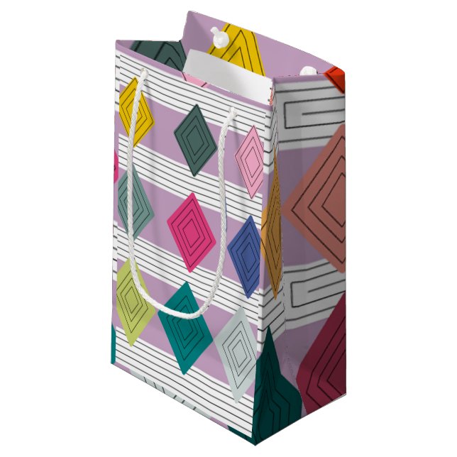 Bolsa De Regalo Pequeña Bauhaus Diamond Quilt (Angulo Anverso)