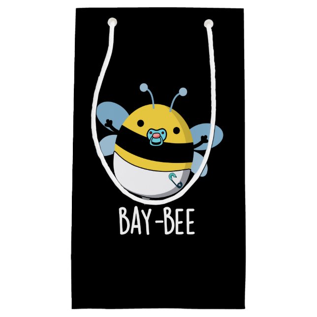 Bolsa De Regalo Pequeña Bay-bee Funny Baby Bee Pun Dark BG (Anverso)