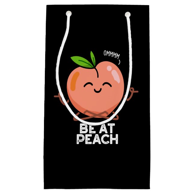 Bolsa De Regalo Pequeña Be At Peach Funny Fruit Pun Dark BG (Anverso)