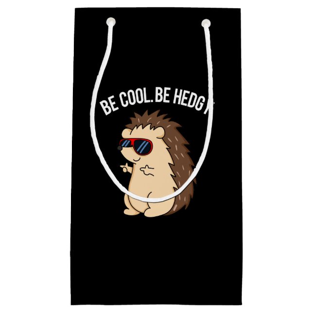 Bolsa De Regalo Pequeña Be Guay Be Hedgy Funny Hedgehog Pun Dark BG (Anverso)