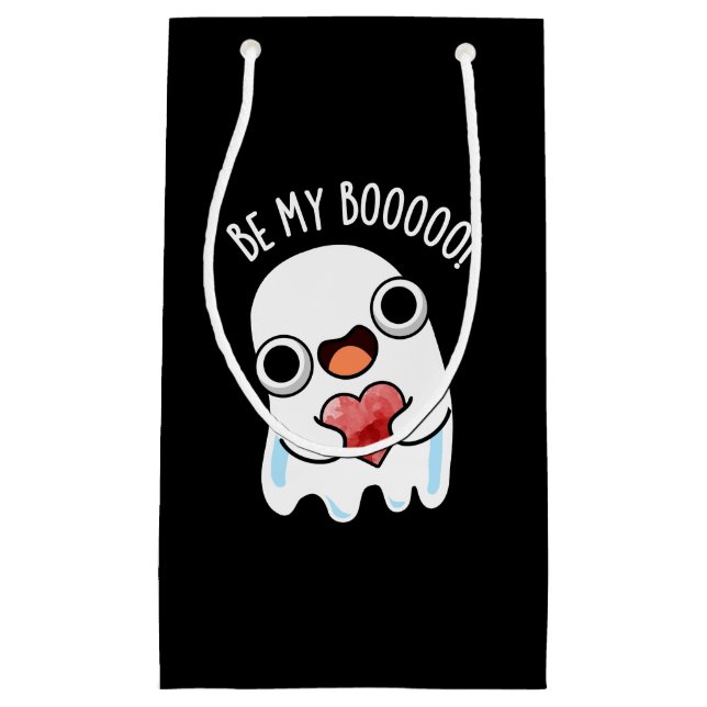 Bolsa De Regalo Pequeña Be My Boo Funny Ghost Pun Dark BG (Anverso)
