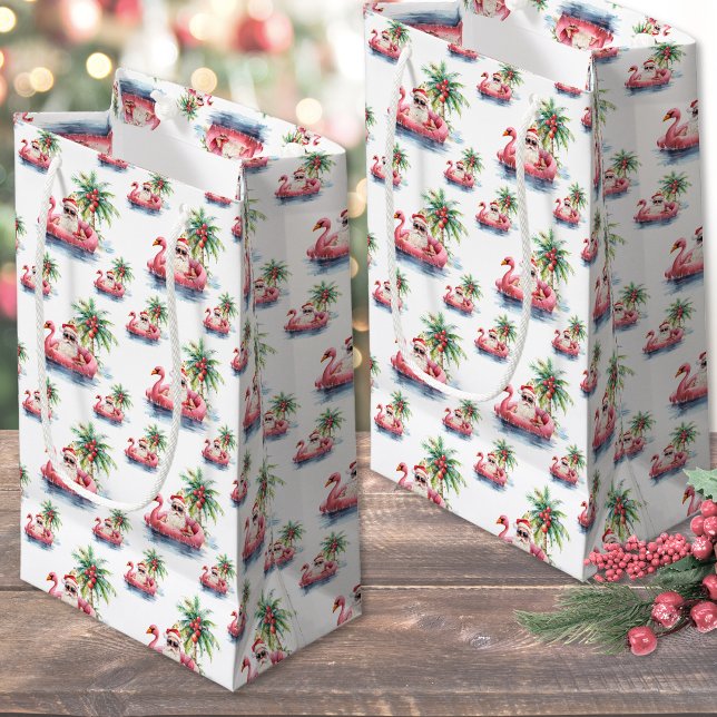 Bolsa De Regalo Pequeña Beach Christmas (Santa Beach Christmas Small Gift Bag)