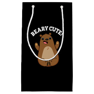 Bolsa De Regalo Pequeña Beary Cute Teddy Bear Pun Dark BG