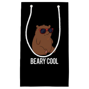 Bolsa De Regalo Pequeña Beary Guay Funny Brown Bear Pun Dark BG