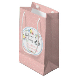 Bolsa De Regalo Pequeña Bebé Cow Floral Calf Bienvenida Bebé Personalizado