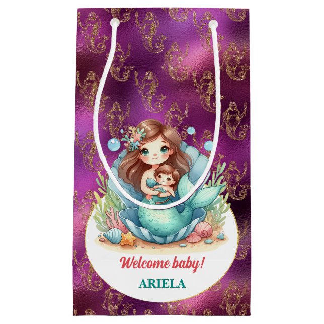 Bolsa De Regalo Pequeña Bebé de sirena dulce (Anverso)