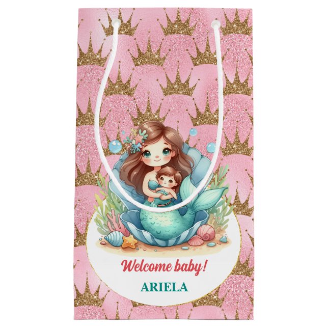 Bolsa De Regalo Pequeña Bebé de sirena dulce (Anverso)