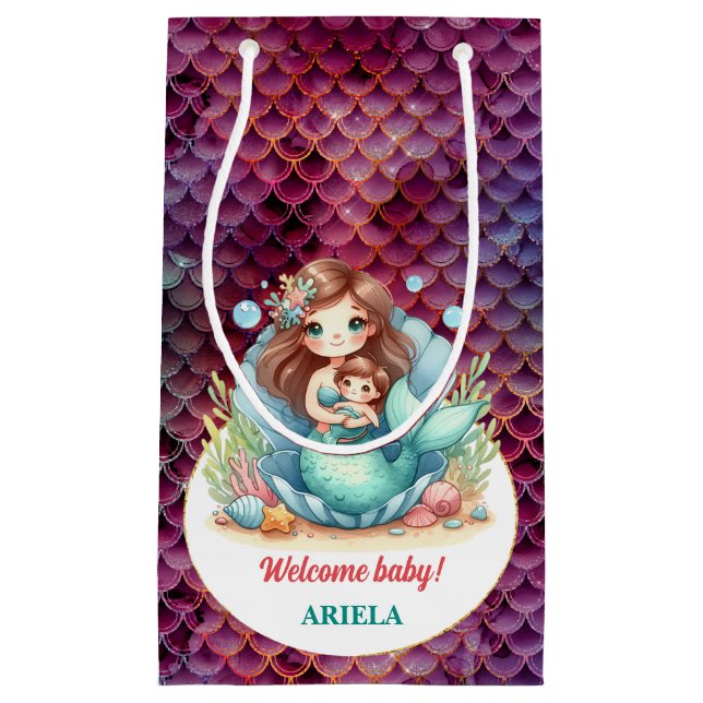 Bolsa De Regalo Pequeña Bebé de sirena dulce (Anverso)