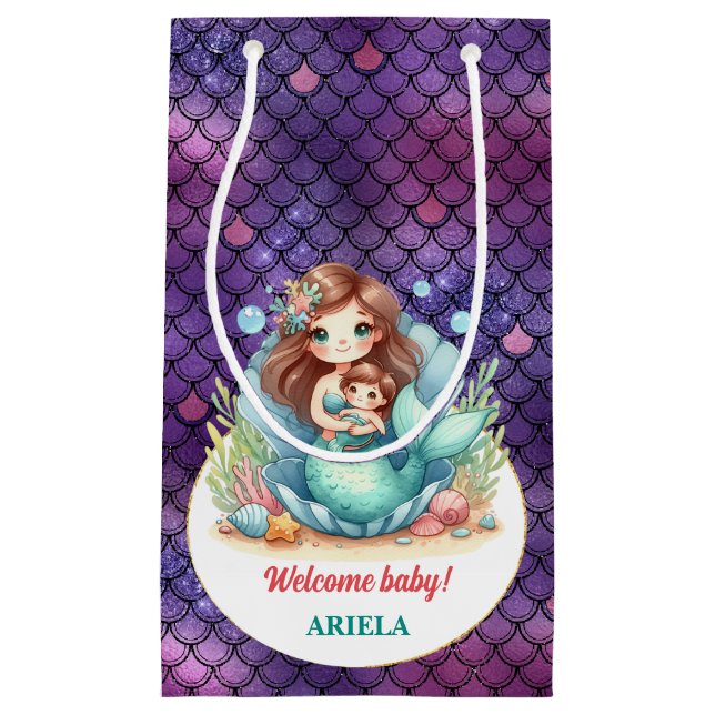 Bolsa De Regalo Pequeña Bebé de sirena dulce (Anverso)