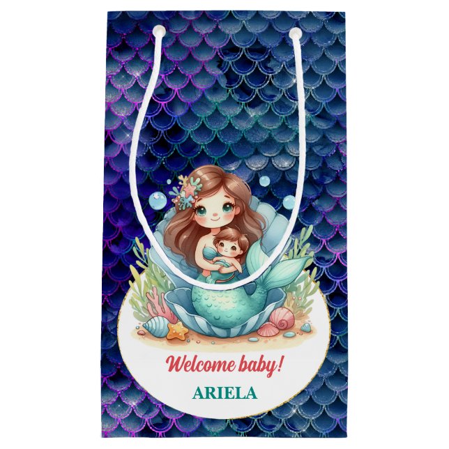 Bolsa De Regalo Pequeña Bebé de sirena dulce (Anverso)