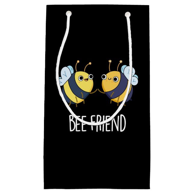 Bolsa De Regalo Pequeña Bee-Friend Funny Insect Bee Pun Dark BG (Anverso)