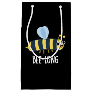 Bolsa De Regalo Pequeña Bee-long Funny Long Insect Bee Pun Dark BG
