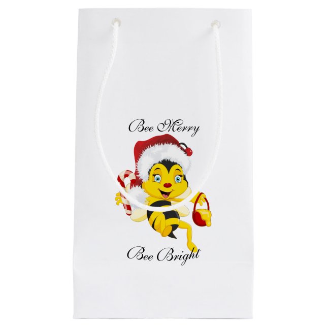 Bolsa De Regalo Pequeña Bee Merry Christmas Personalizado (Anverso)