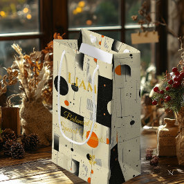 Bolsa De Regalo Pequeña Beige y Black Modern Geometric Balance Art