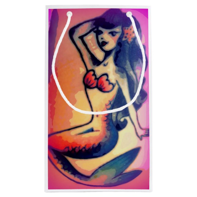 Bolsa De Regalo Pequeña belleza oscuro-haired de la sirena (Reverso)