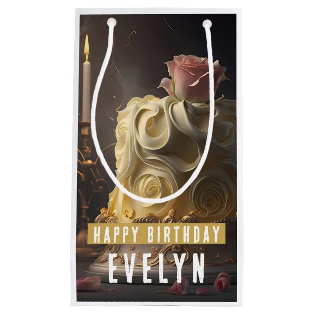 Bolsa De Regalo Pequeña Belleza y el pastel de bestia - Cumpleaños (Anverso)