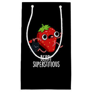 Bolsa De Regalo Pequeña Berry Superstitious Funny Fruit Pun Dark BG