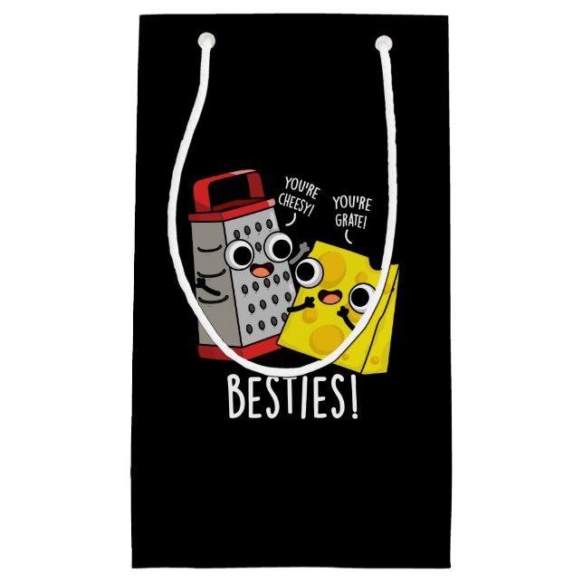 Bolsa De Regalo Pequeña Besties Grater Queso Grater Pun Dark BG (Anverso)