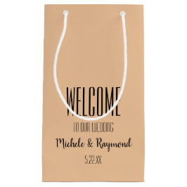 Bolsa De Regalo Pequeña Bienvenido a nuestro Boda PEACH