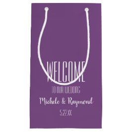 Bolsa De Regalo Pequeña Bienvenido a nuestro Boda PURPLE