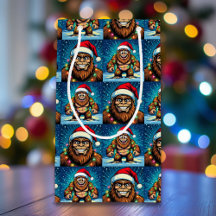 Bigfoot Sasquatch divertido de Navidad