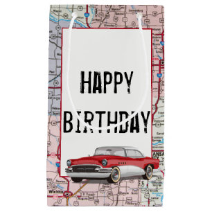 Bolsa De Regalo Pequeña Birday Retro Buick en el mapa
